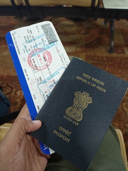 Passport and boarding pass